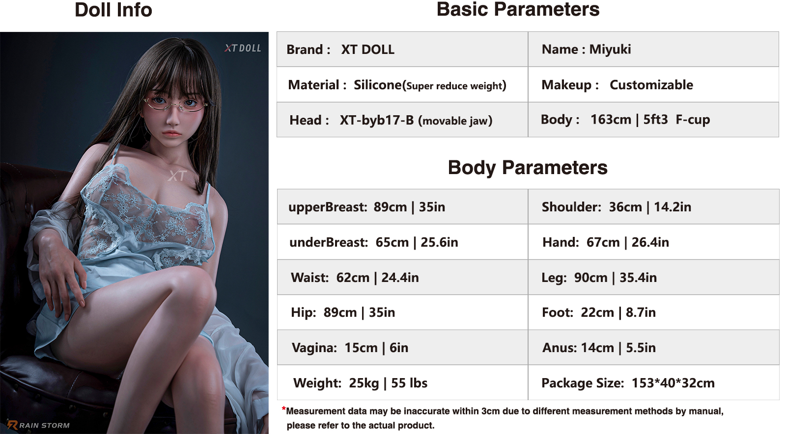 XT-byb17-B Body parameters